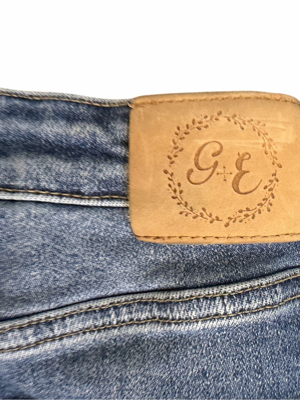 Blue Women's Flare Jeans with Frayed Hem - Picture 4 of 8